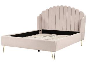 Lit double AMBILLOU Beige - Crème - Doré - Largeur : 157 cm