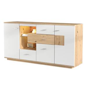 Sideboard GLOWDiana Ⅲ Beige - Holzwerkstoff - Glas - 40 x 77 x 160 cm