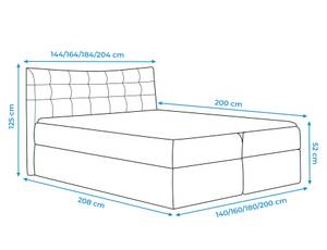 Polsterbett BLAZEA Dunkelgrün - Breite: 164 cm