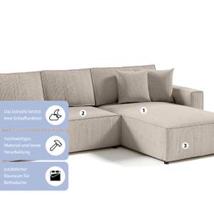 Ecksofa Bento L Form Couch Sofagarnitur Beige - Ecke davorstehend rechts