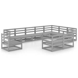 Gartenmöbel-Set (10-teilig) 3009835-1 Grau - Massivholz - Holzart/Dekor - 70 x 67 x 70 cm