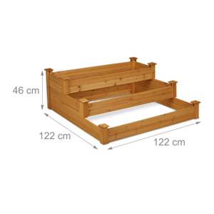 Carré potager en bois sur 3 niveaux Marron - Bois manufacturé - 122 x 46 x 122 cm