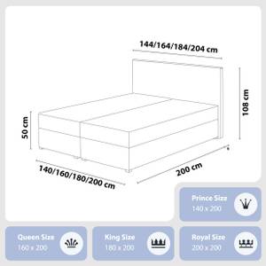 Boxspringbett Doppelbett Soler Hellgrau - Breite: 200 cm