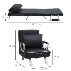 2-in-1 Schlafsofa 833-487BK Esche Schwarz Dekor