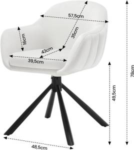 Esszimmerstuhl drehbar Gennaro(4er Set) Creme - Cremeweiß - 4er Set