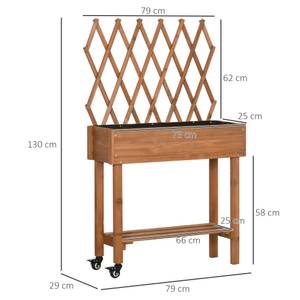 Hochbeet 845-899V00BN Braun - Massivholz - 29 x 130 x 79 cm