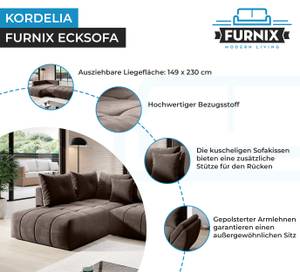 Ecksofa Kordelia Braun