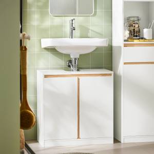 Meuble sous Lavabo BZR78-W Blanc - Bois manufacturé - Bois massif - Bois/Imitation - 60 x 60 x 30 cm