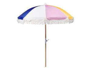 Parasol droit MONDELLO Bleu - Multicolore - Chêne clair - Rose foncé - Blanc - Jaune