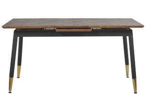 Table de salle à manger CALIFORNIA Noir - Marron - Doré - Bois manufacturé - 90 x 78 x 160 cm