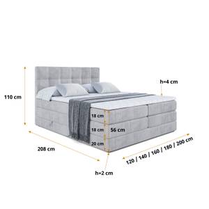 Boxspringbett MARCE KING Grau - Breite: 160 cm