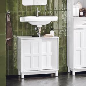 Meuble sous lavabo BZR142-W Blanc - Bois manufacturé - Bois massif - Bois/Imitation - 60 x 61 x 30 cm