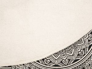 À poil court HIZAN Beige - Noir - Fibres naturelles - 120 x 120 x 120 cm