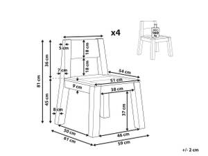 Chaise de jardin LIVORNO Lot de 4