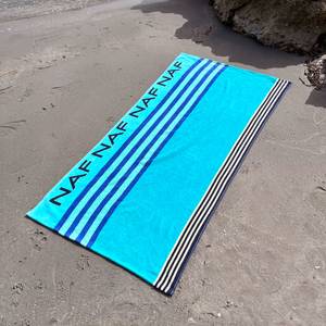 Drap de plage bleu 80x160 cm TEX HOME : le drap de plage à Prix