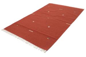 Kelim Modern - 180x120cm Rot - Naturfaser - 120 x 1 x 180 cm