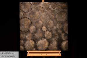 Acrylbild handgemalt Explorations Schwarz - Grau - Massivholz - Textil - 80 x 80 x 4 cm
