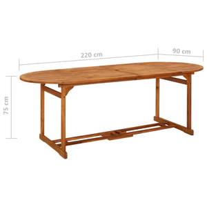 Table à manger Marron - Bois massif - Bois/Imitation - 220 x 75 x 220 cm