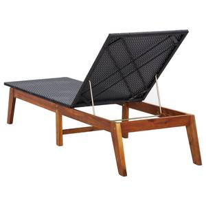 Sonnenliege 46031 Schwarz - Kunststoff - Polyrattan - 60 x 86 x 200 cm