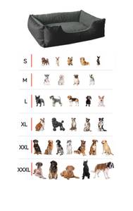 Lit pour chien, coussin LUPI Noir - Marron - 85 x 23 x 100 cm