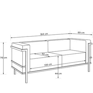 Gartensofa TRIGLO Beige - Dunkelgrau - Breite: 164 cm