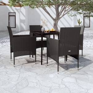 Garten-Essgruppe (5-teilig) 3013404-2 Schwarz - Metall - 80 x 74 x 80 cm