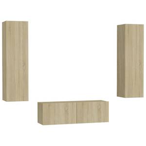 TV-Schrank 3er Set D791 Braun - Holzwerkstoff - 30 x 30 x 100 cm