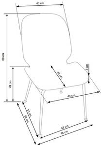 Stuhl K381 Grau - Textil - 48 x 88 x 58 cm