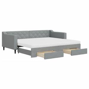 Lit de jour avec Lit gigogne 3030076-5 Gris lumineux - Profondeur : 100 cm