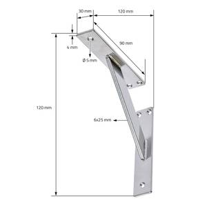 Regalhalter 2er Set aus Aluminium Silber - 12 x 12 cm