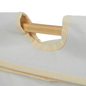 Panier à linge peu encombrant Marron - Blanc - Bambou - Textile - 44 x 80 x 43 cm