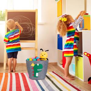 Panier de rangement pour enfants Gris - Vert - Jaune