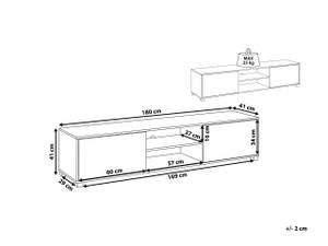 TV-Möbel LINCOLN Braun - Weiß - Holzwerkstoff - 180 x 41 x 41 cm