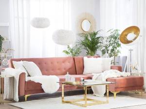 Ecksofa ABERDEEN Gold - Pink - Armlehne davorstehend rechts - Ecke davorstehend rechts - Schlaffunktion davorstehend links