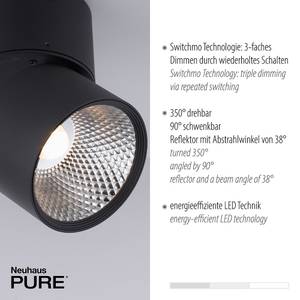 LED Deckenstrahler PURE-NOLA Schwarz - Metall - 51 x 16 x 51 cm