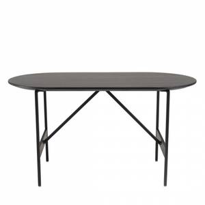 Table basse ovale noire 70x35cm Noir - Métal - 35 x 37 x 70 cm