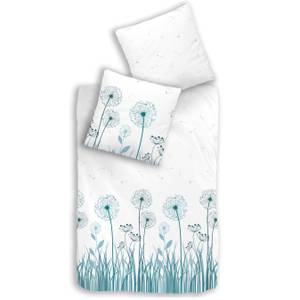 Bettwäsche Pusteblume & Blumenwiese Blau - Weiß - Textil - 135 x 200 x 1 cm