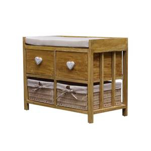 Banc Quassia Beige - Bois massif - 30 x 46 x 60 cm