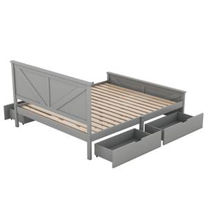 Einzelbett M243-01 Grau - Massivholz - 168 x 98 x 205 cm