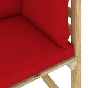 Canapé d'angle Rouge - Bois massif - Bois/Imitation - 64 x 70 x 64 cm