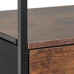 Table de chevet industrielle avec tiroir Noir - Marron - Bois manufacturé - Métal - 45 x 50 x 40 cm
