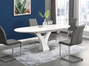 Table extensible TALARA Blanc - Bois manufacturé - 95 x 76 x 200 cm