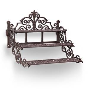 Support fleurs en fonte banc Marron - Métal - 42 x 36 x 31 cm