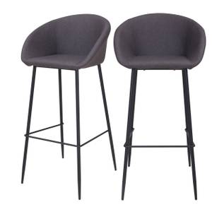 Tabouret de bar Kalba (Lot de 2) Gris