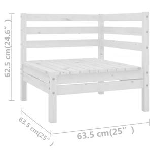 Ensemble de salon de jardin Blanc - Bois massif - Bois/Imitation - 64 x 29 x 64 cm