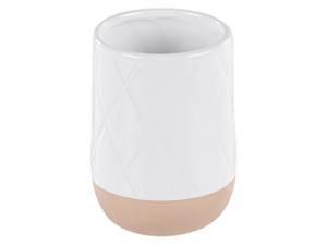 Set accessoires de salle de bain LEBU Beige - Blanc - Céramique - 13 x 34 x 13 cm