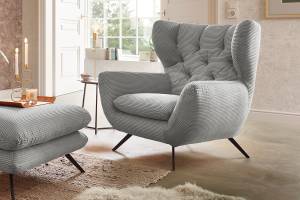 Fauteuil CHARME Cord Gris lumineux