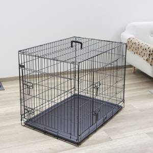 Caisse pour animaux de compagnie 3015196 Noir - Métal - 92 x 74 x 63 cm