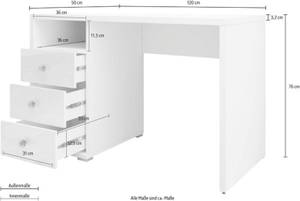 Schreibtisch ISE II Weiß - Holzwerkstoff - 120 x 76 x 50 cm