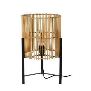 Dekorative Tischleuchte JANTINE Braun - Metall - Kunststoff - Rattan - 15 x 46 x 15 cm